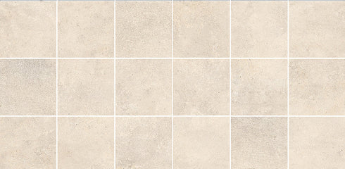 Porcelain  Mosaic Clay (Square) Ivory Satin Matte Backsplash Tile 2"x2"